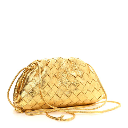 Bottega Veneta Metallic Nappa Intrecciato The Mini Pouch Gold 3 of 12