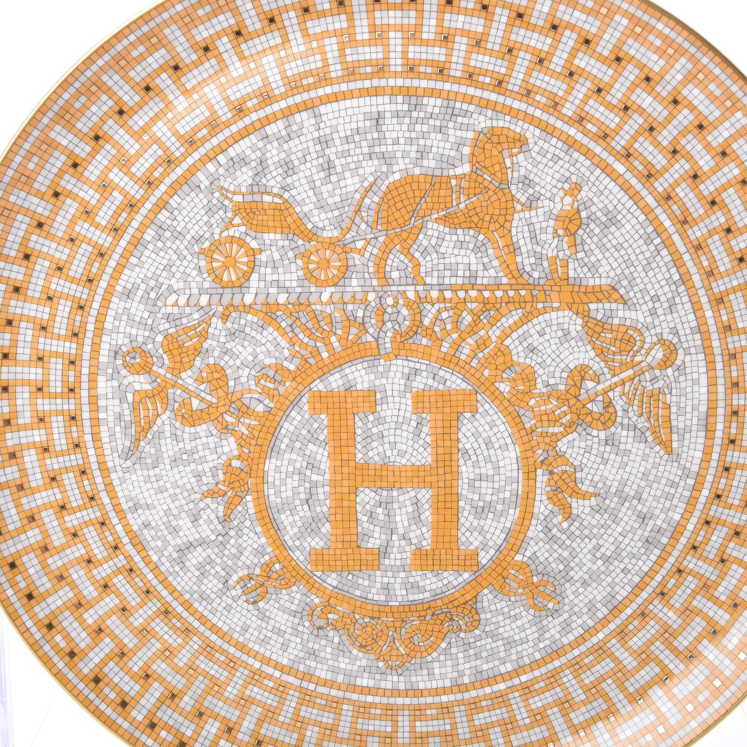 Hermes Porcelain Mosaique au 24 Tart Platter 4 of 8