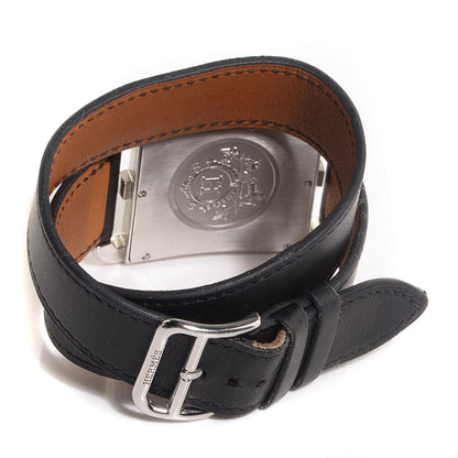 Hermes Stainless Steel Barenia 29mm Cape Cod Double Tour Quartz Watch Noir 7 of 7