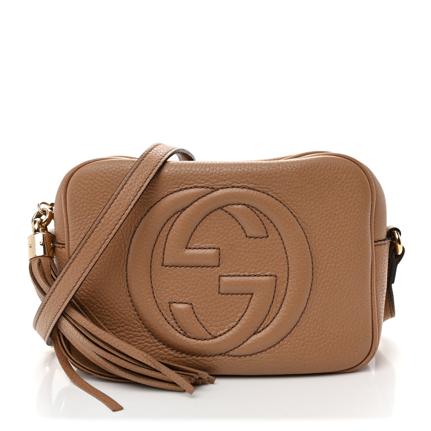 Pebbled Calfskin Small Soho Disco Bag Camelia