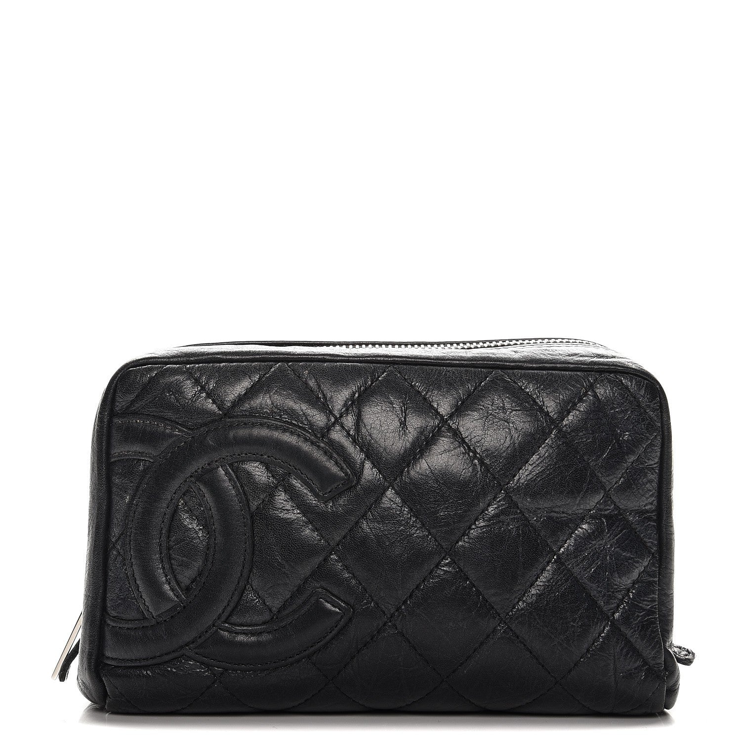 Chanel Aged Calfskin Quilted Cambon Cosmetic Case Black 1 of 10