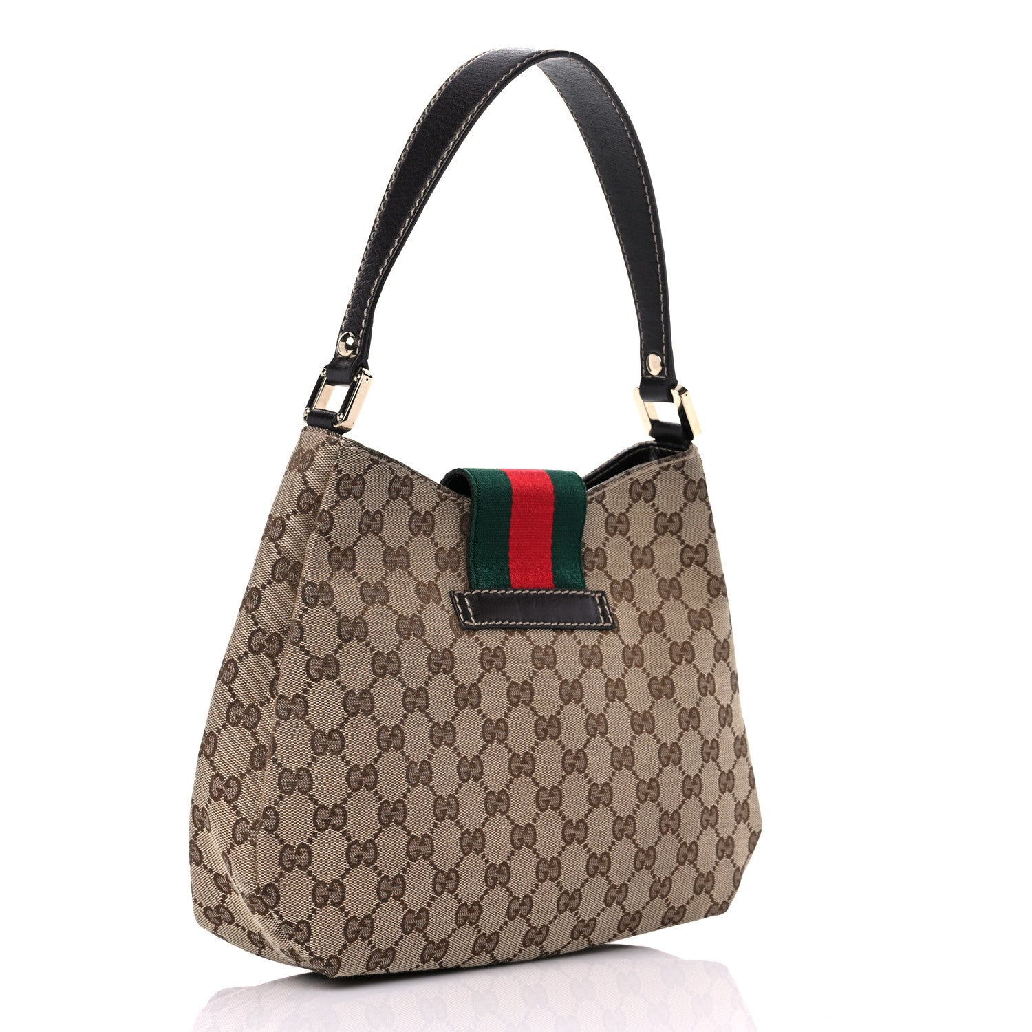 Gucci Monogram Medium New Ladies Web Hobo Dark Brown 2 of 10