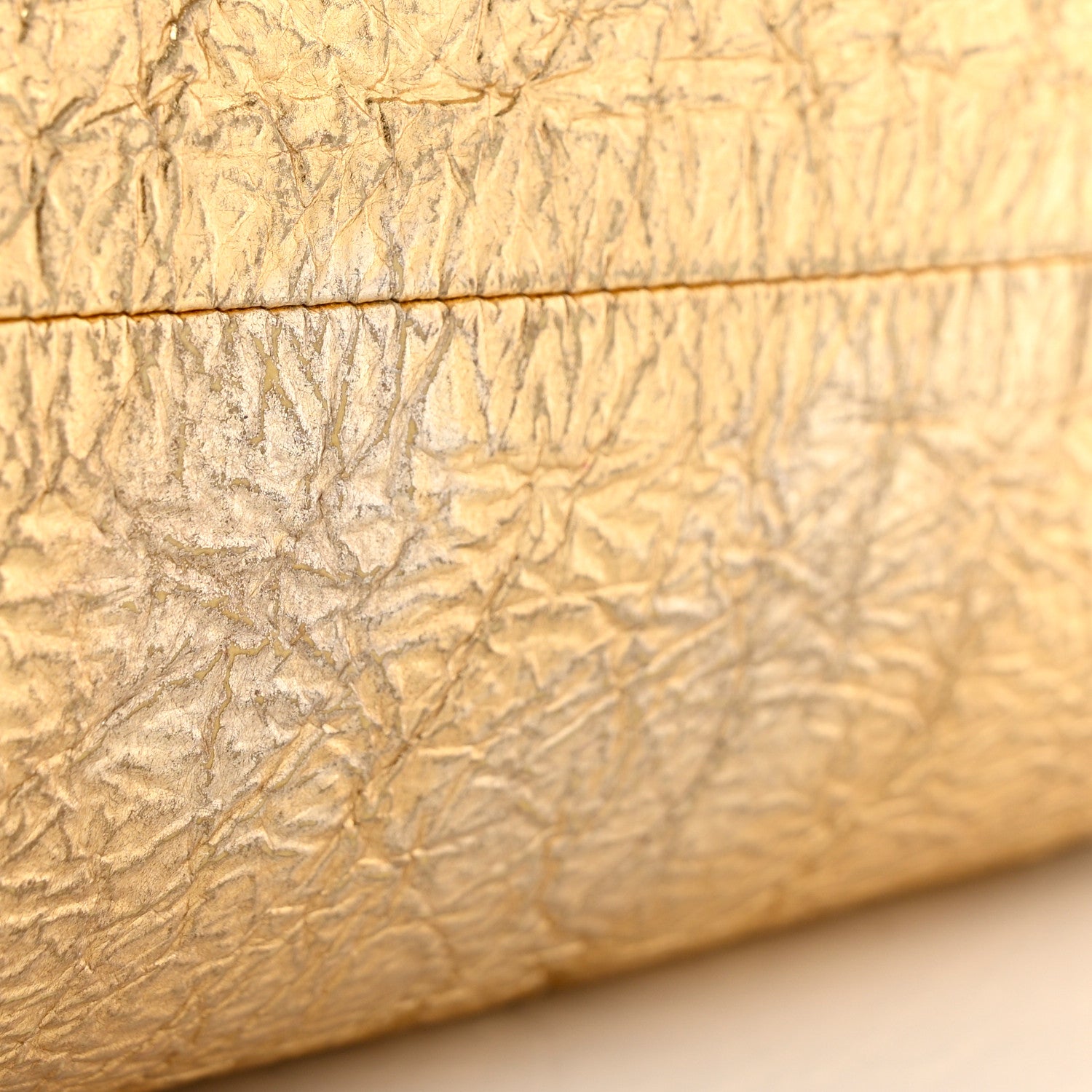 Bottega Veneta Metallic Crinkled Lambskin The Pouch Oversized Clutch Oro 11 of 13