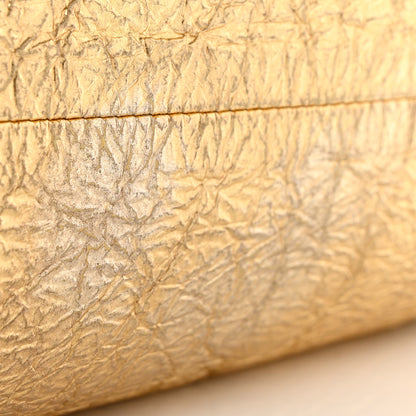 Bottega Veneta Metallic Crinkled Lambskin The Pouch Oversized Clutch Oro 11 of 13