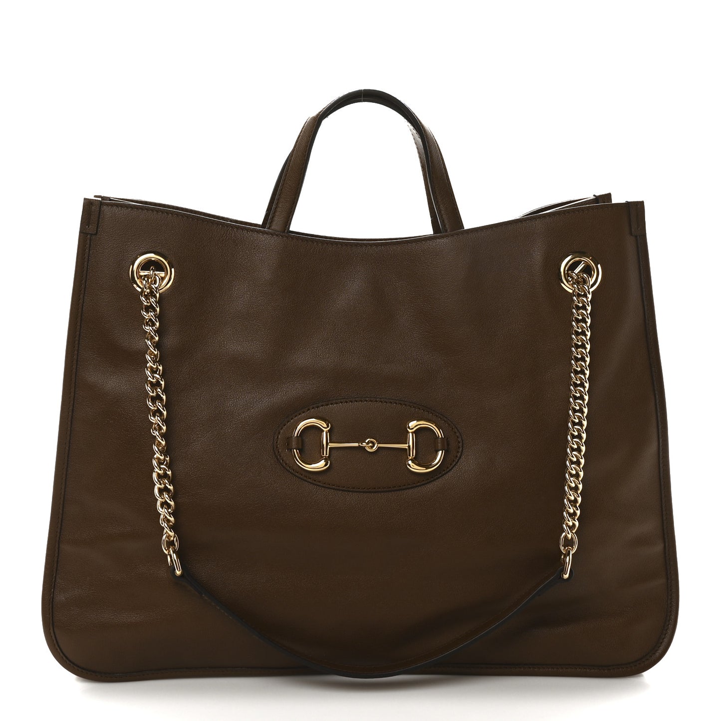 New Sakai Calfskin Lux Large Horsebit 1955 Tote Bag Brown Sugar