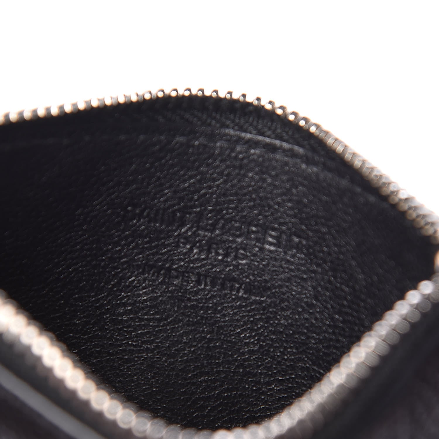 Saint Laurent Grained Calfskin 5 Fragments Zip Pouch Card Holder Black 6 of 7