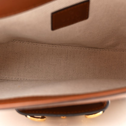 Gucci New Canvas Charisma Calfskin Crystal GG Monogram Mini Horsebit 1955 Shoulder Bag Camel Ebony 5 of 11
