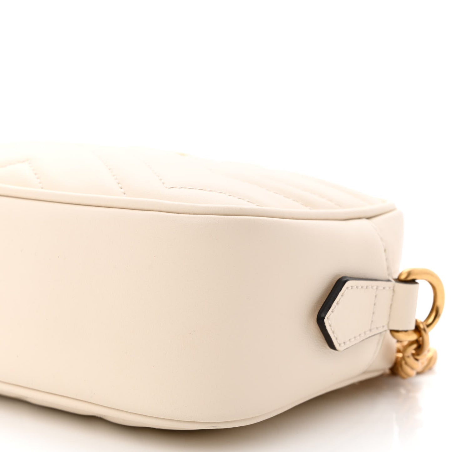 Calfskin Matelasse Mini GG Marmont Chain Shoulder Bag White