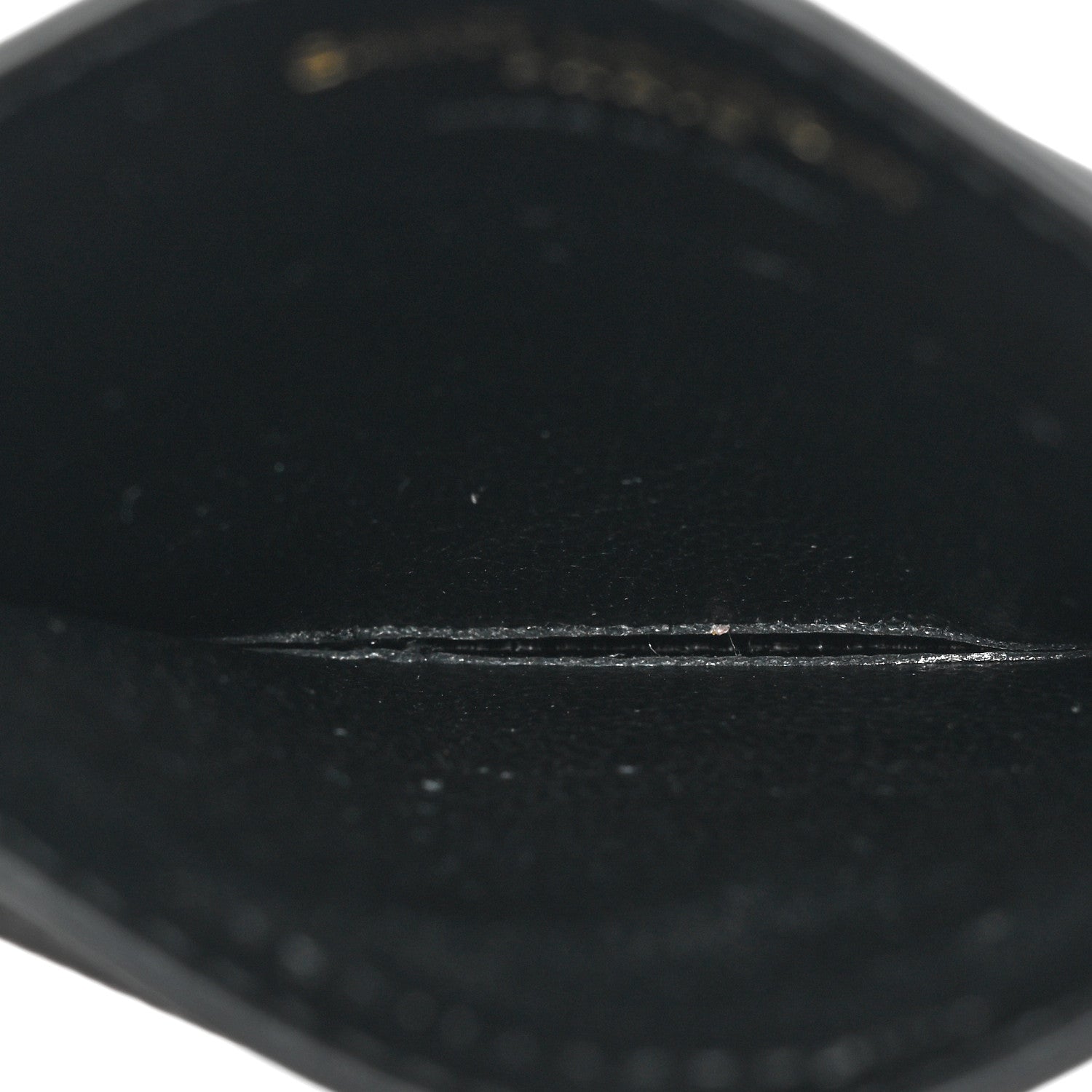Saint Laurent Grain De Poudre Matelasse Chevron Monogram Credit Card Case Black 5 of 9