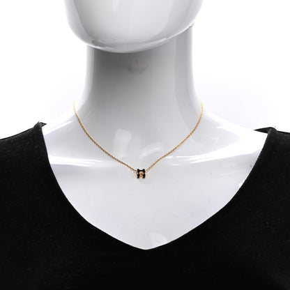 Hermes Lacquered Gold Mini Pop H Pendant Necklace Black 2 of 6