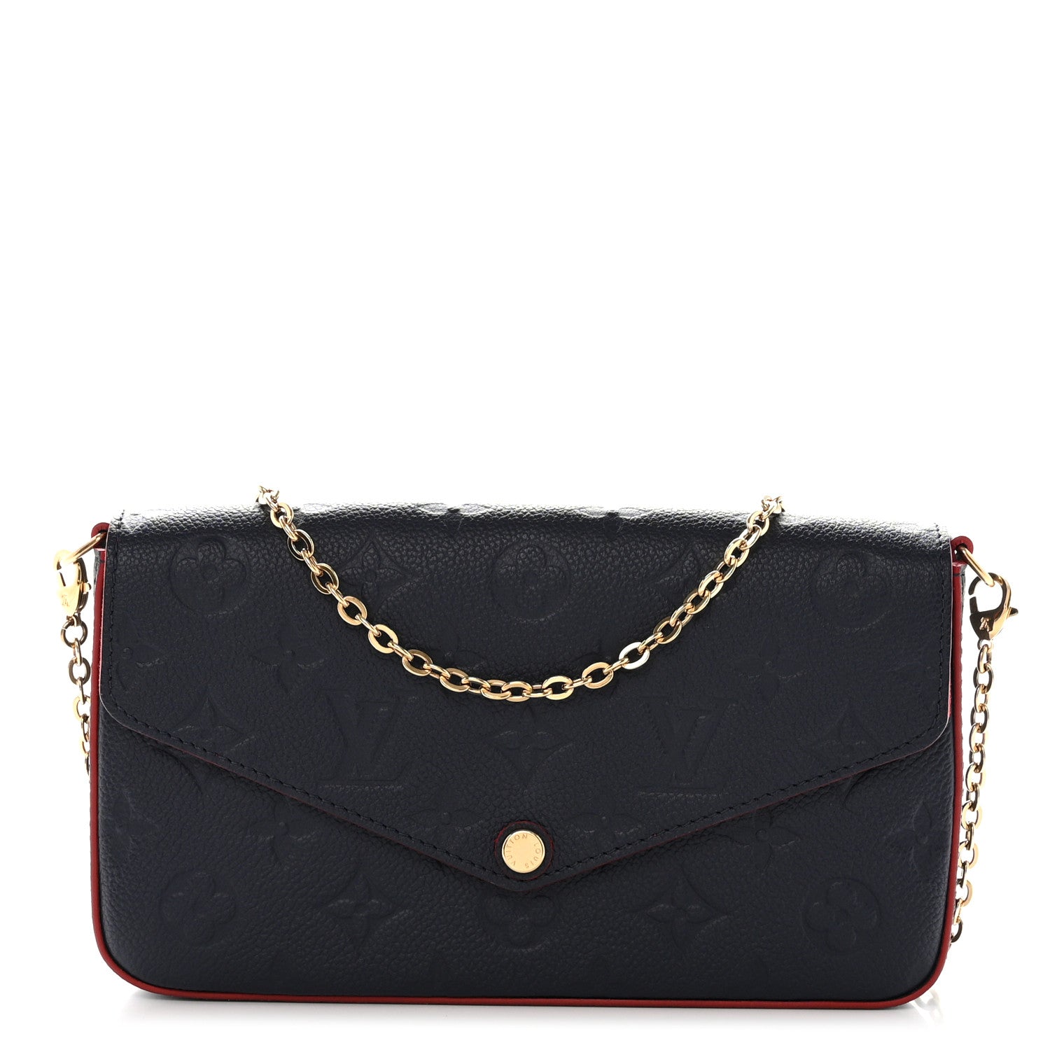 Louis Vuitton Empreinte Pochette Felicie Chain Wallet Marine Rouge 1 of 10