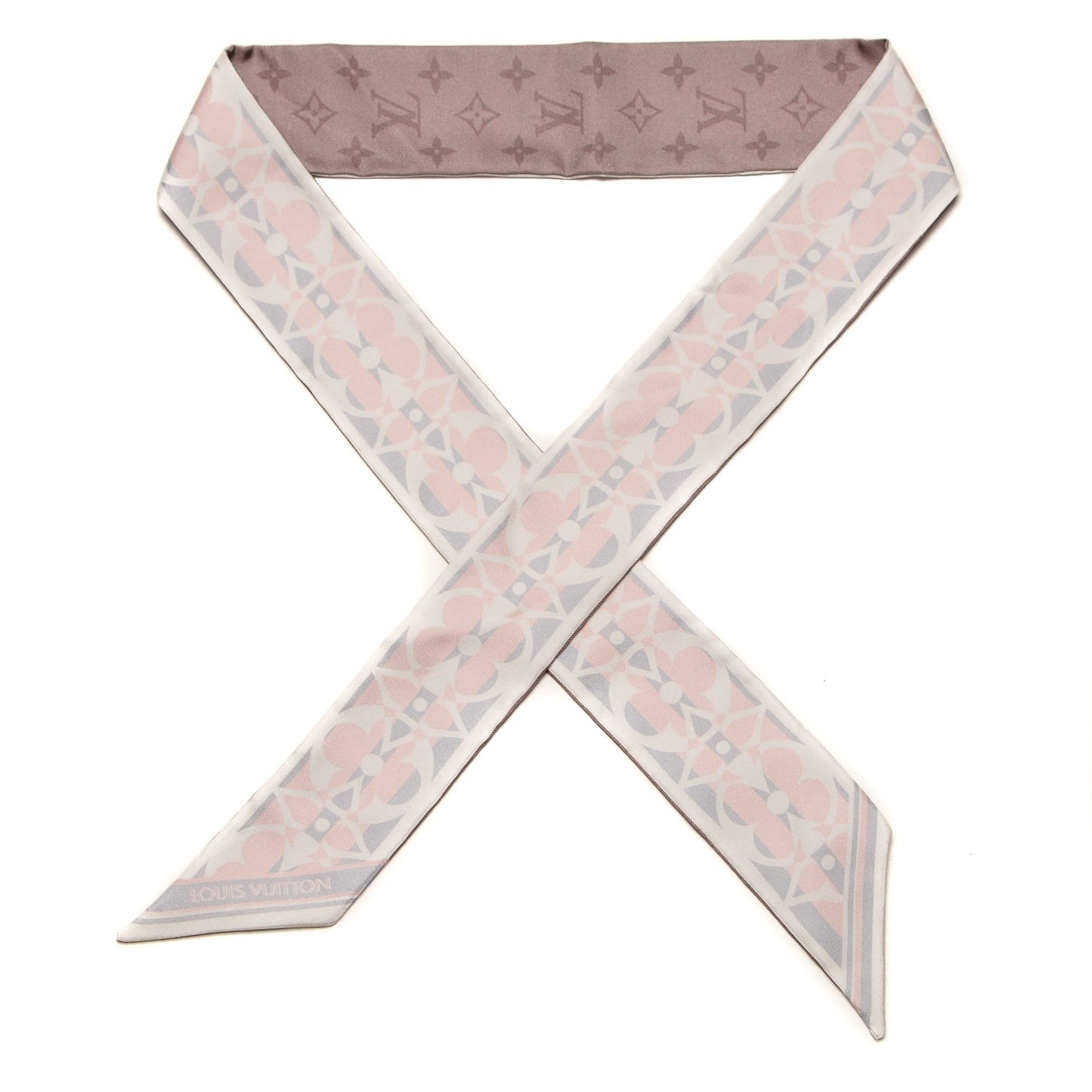 Silk Monogram Flower Ink BB Bandeau Light Pink