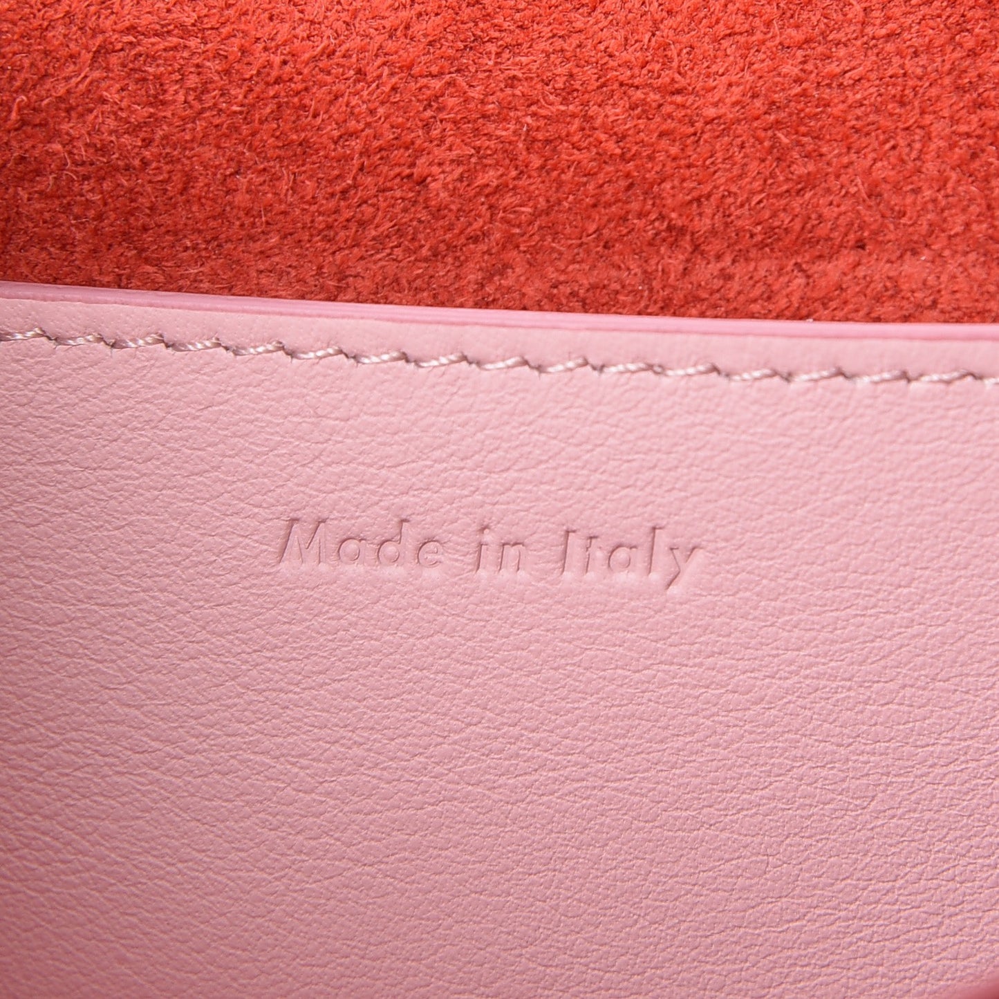 Grained Shiny Calfskin Strap Clutch Scarlet