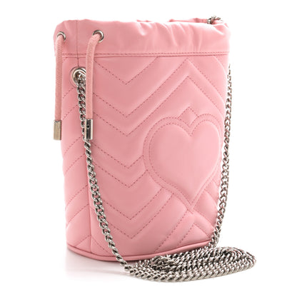 Gucci Calfskin Matelasse Mini GG Marmont 2.0 Bucket Bag Wild Rose 3 of 10
