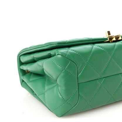 Chanel Lambskin Quilted Medium Color Match Flap Green 9 of 10