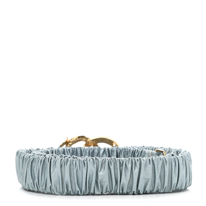 Chanel Calfskin Strass Ruched CC Belt 75 30 Light Blue 2 of 5