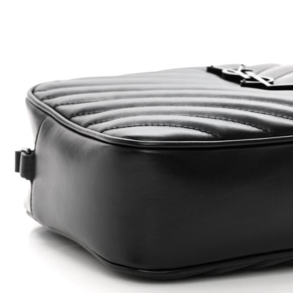 Saint Laurent Calfskin Matelasse Monogram Monochrome Lou Camera Bag Black 8 of 9