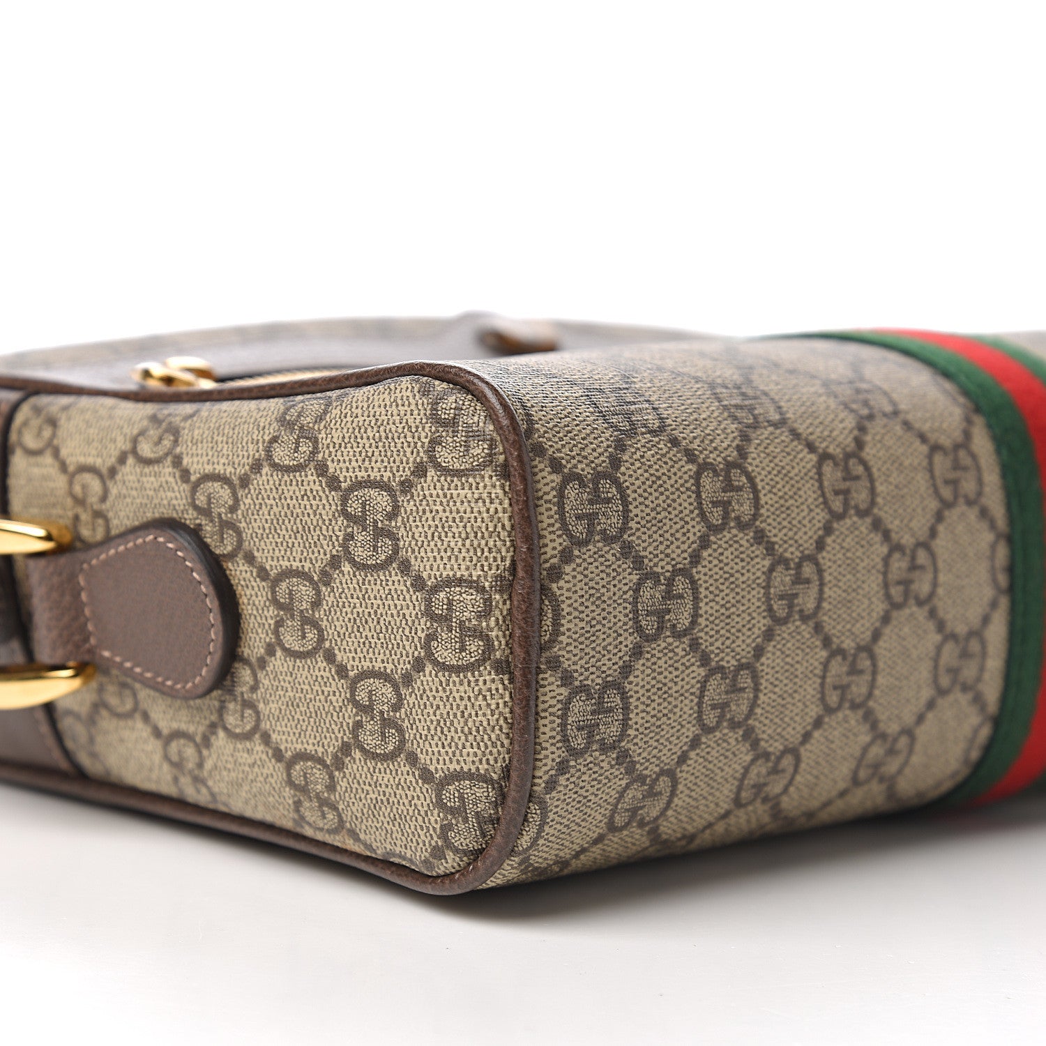 Gucci GG Supreme Monogram Web Small Ophidia Shoulder Bag Brown 7 of 9