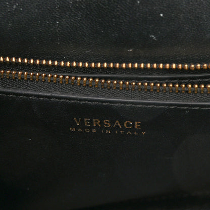 Versace Calfskin Medium La Medusa Top Handle Handbag Black 6 of 12