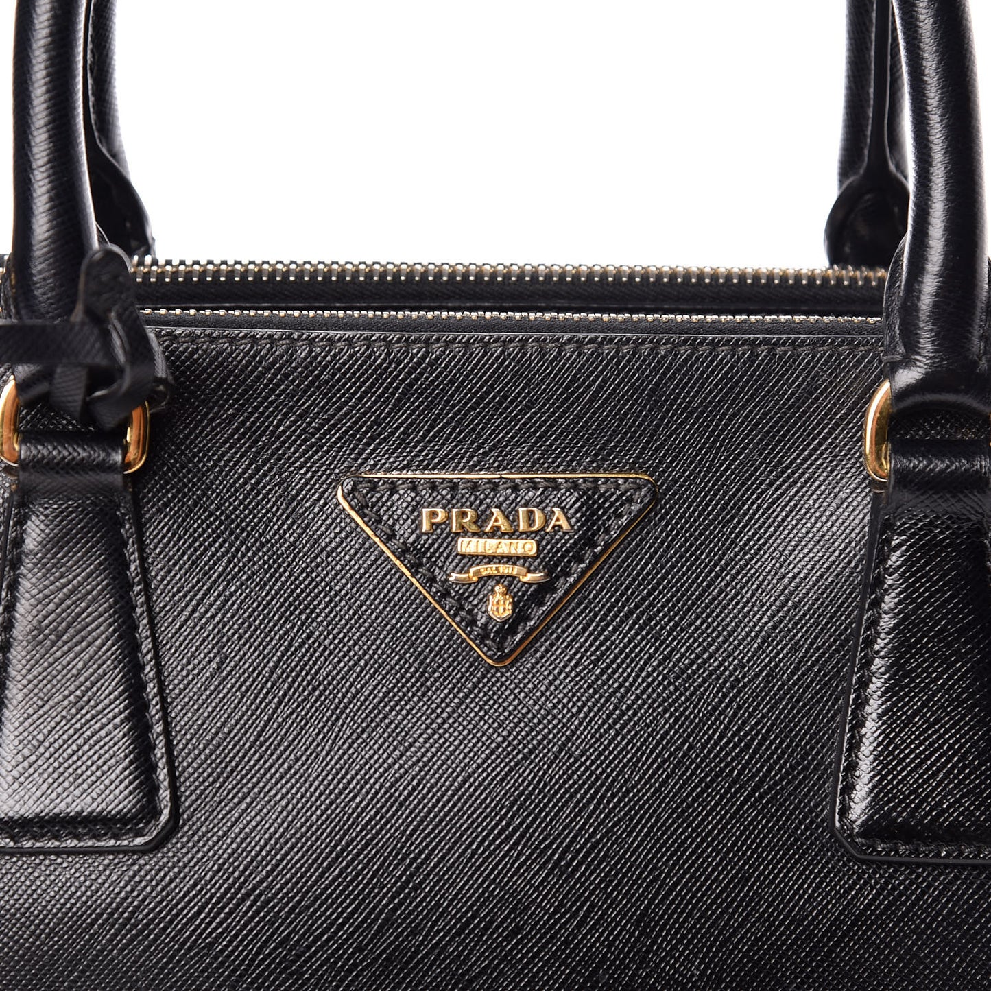 Saffiano Small Galleria Double Zip Tote Black