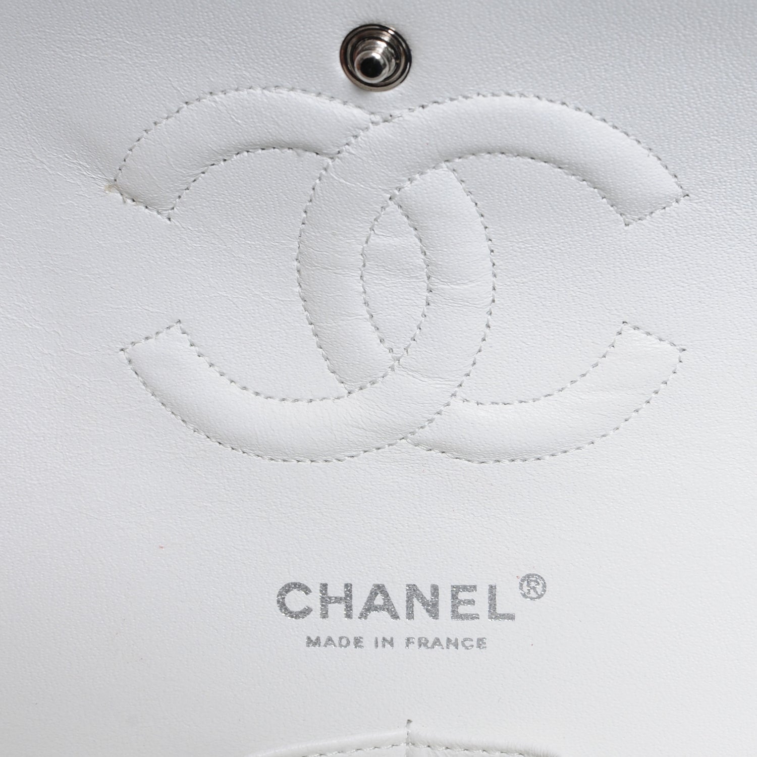 Chanel Caviar Quilted Medium Double Flap White 6 of 8