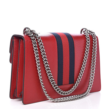 Gucci Calfskin Web Floral Embroidered Small Dionysus Shoulder Bag Hibiscus Red 3 of 12