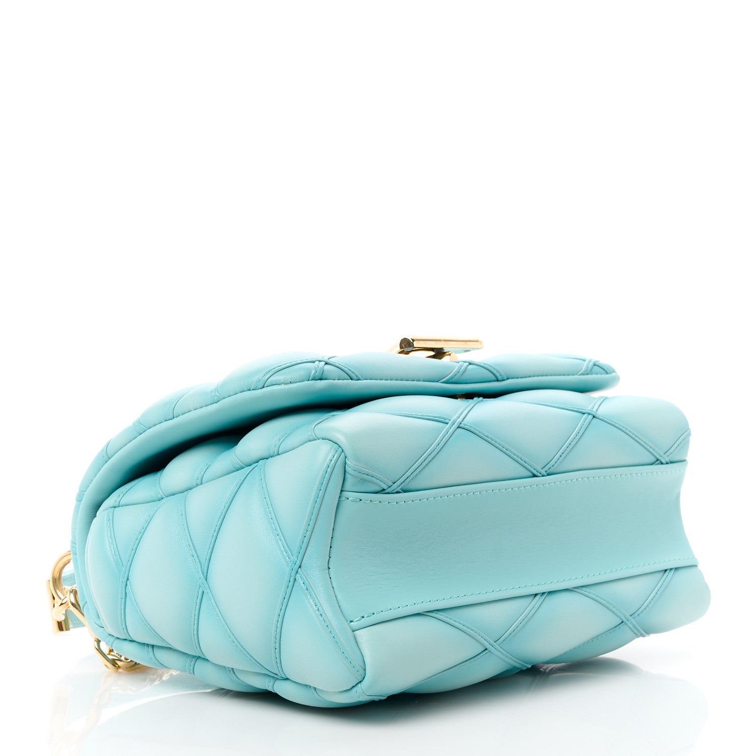 Louis Vuitton LOUIS VUITTON Lambskin Malletage Top Handle GO-14 MM Lagoon 5 of 12
