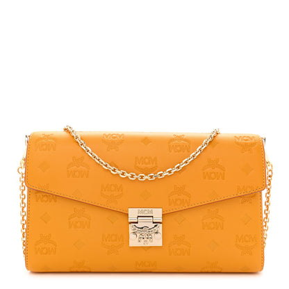 MCM Calfskin Ottomar Monogram Medium Millie Crossbody Bag Golden Mango 1 of 10