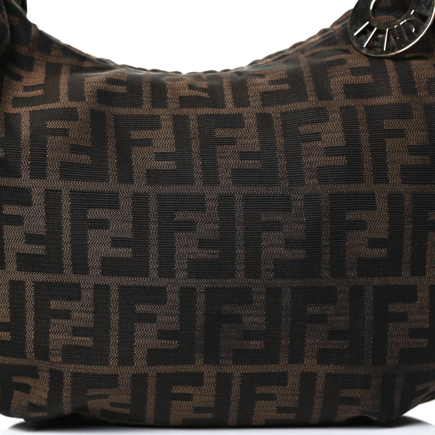 Fendi Zucca Laminated Vachetta Small Chef Hobo Tobacco Bronzo 8 of 12