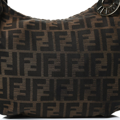 Fendi Zucca Laminated Vachetta Small Chef Hobo Tobacco Bronzo 8 of 12