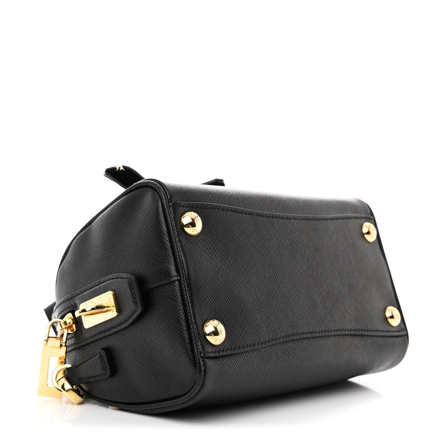 Saffiano Lux Top Handle Crossbody Bag Black