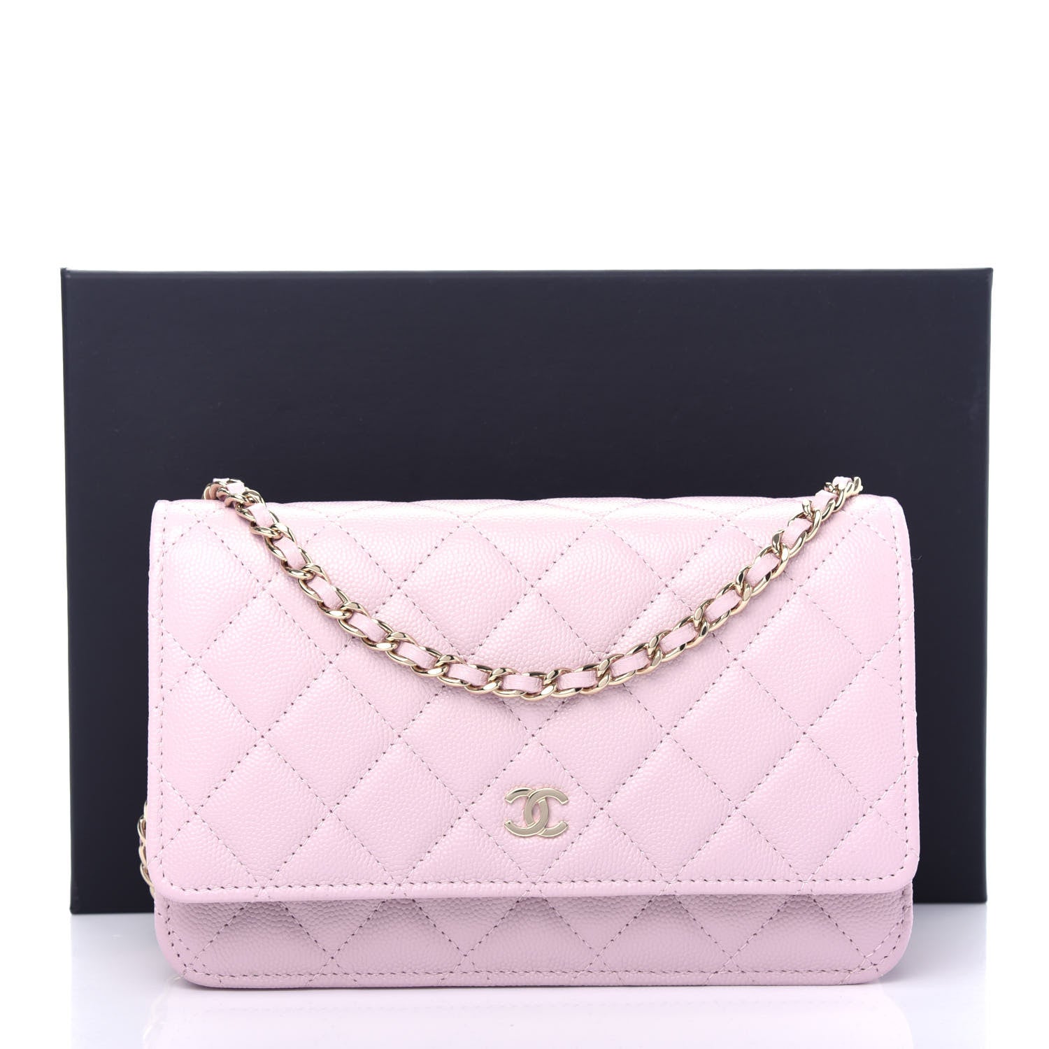 Chanel Caviar Quilted Wallet On Chain WOC Light Pink 12 of 12