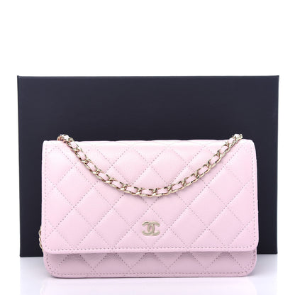 Chanel Caviar Quilted Wallet On Chain WOC Light Pink 12 of 12