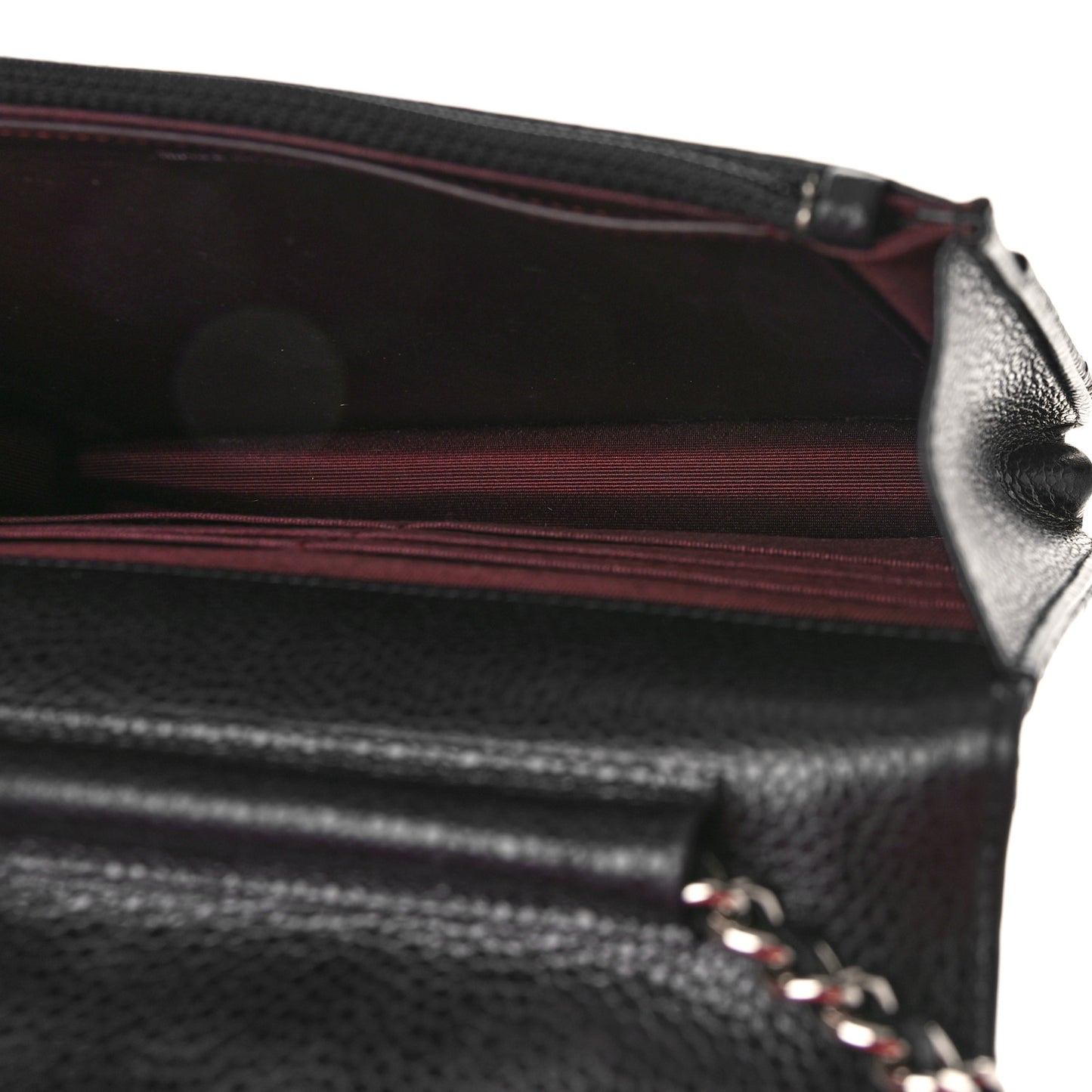 Caviar Quilted Wallet on Chain WOC Black
