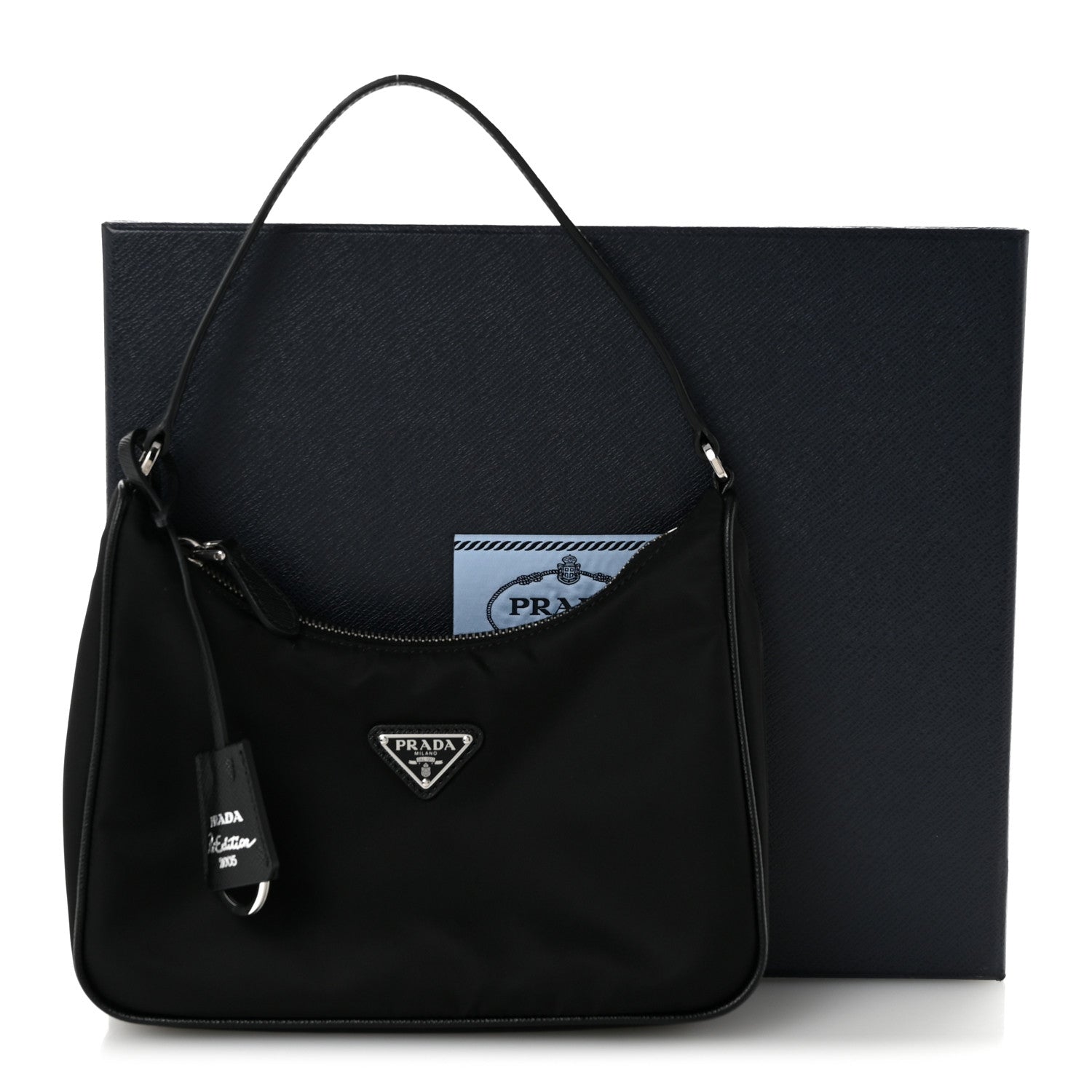 Prada Tessuto Nylon Saffiano Mini Re-Edition 2005 Bag Black 14 of 14