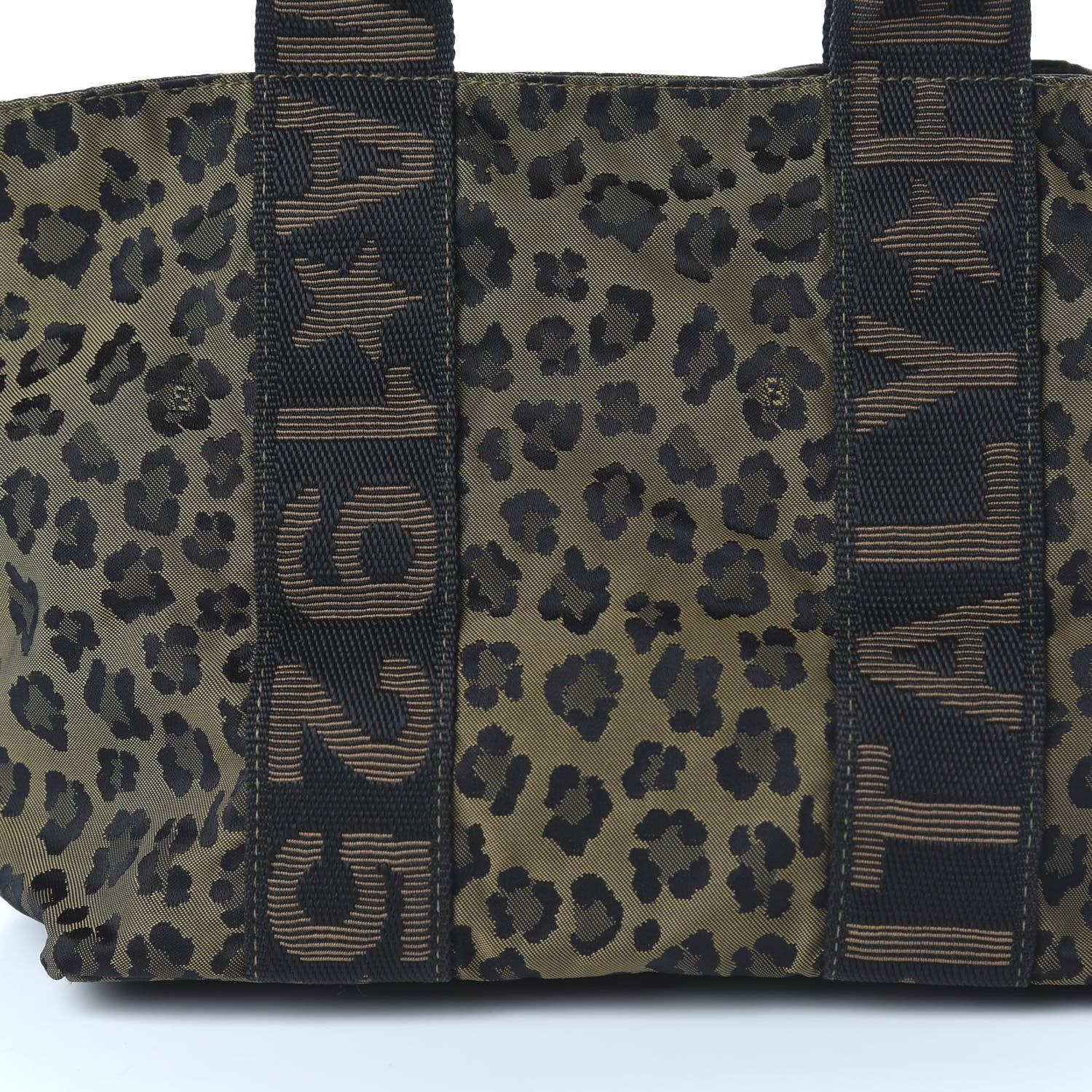 Fendi Canvas Leopard Print Tote Tobacco 8 of 9
