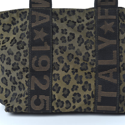Fendi Canvas Leopard Print Tote Tobacco 8 of 9