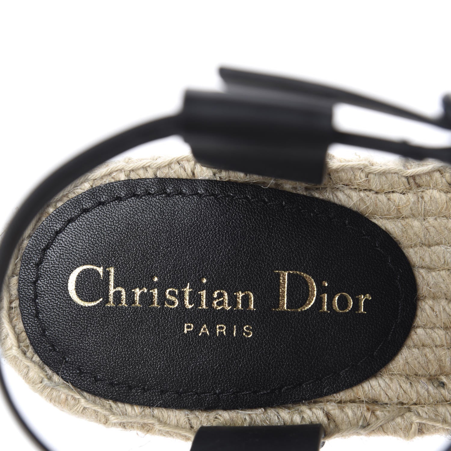 Christian Dior Calfskin D-Dior Espadrille Platform Sandals 37 Black 8 of 10