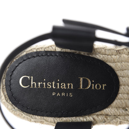 Christian Dior Calfskin D-Dior Espadrille Platform Sandals 37 Black 8 of 10