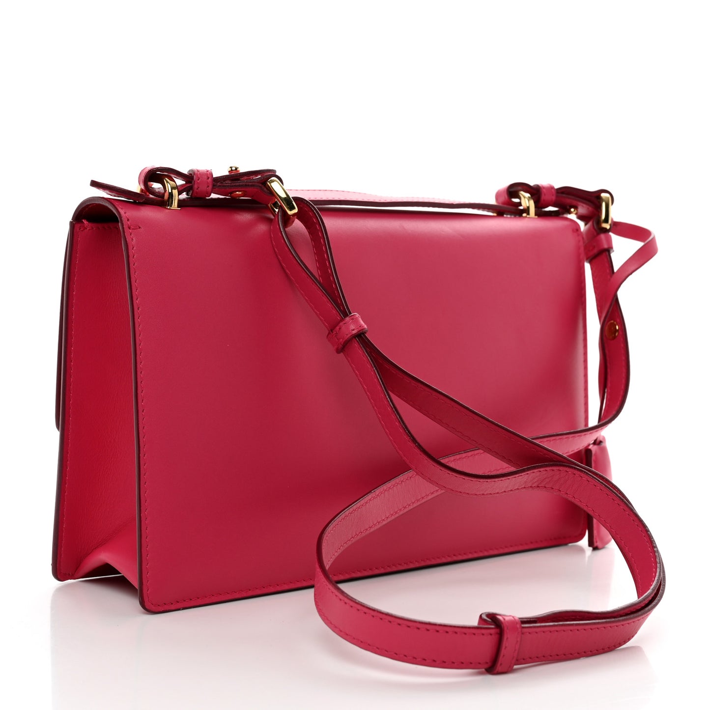 Smooth Calfskin Aileen Gancio Lock Shoulder Bag Pink
