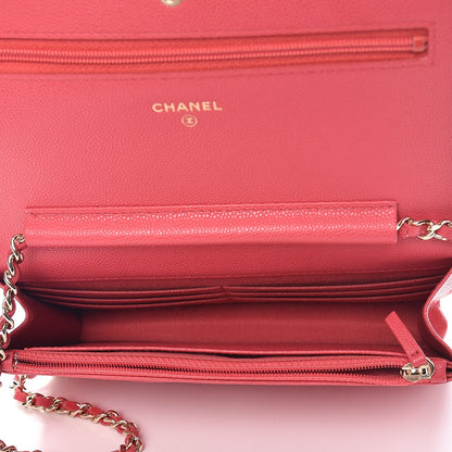 Chanel Caviar Quilted Wallet On Chain WOC Dark Pink 5 of 9