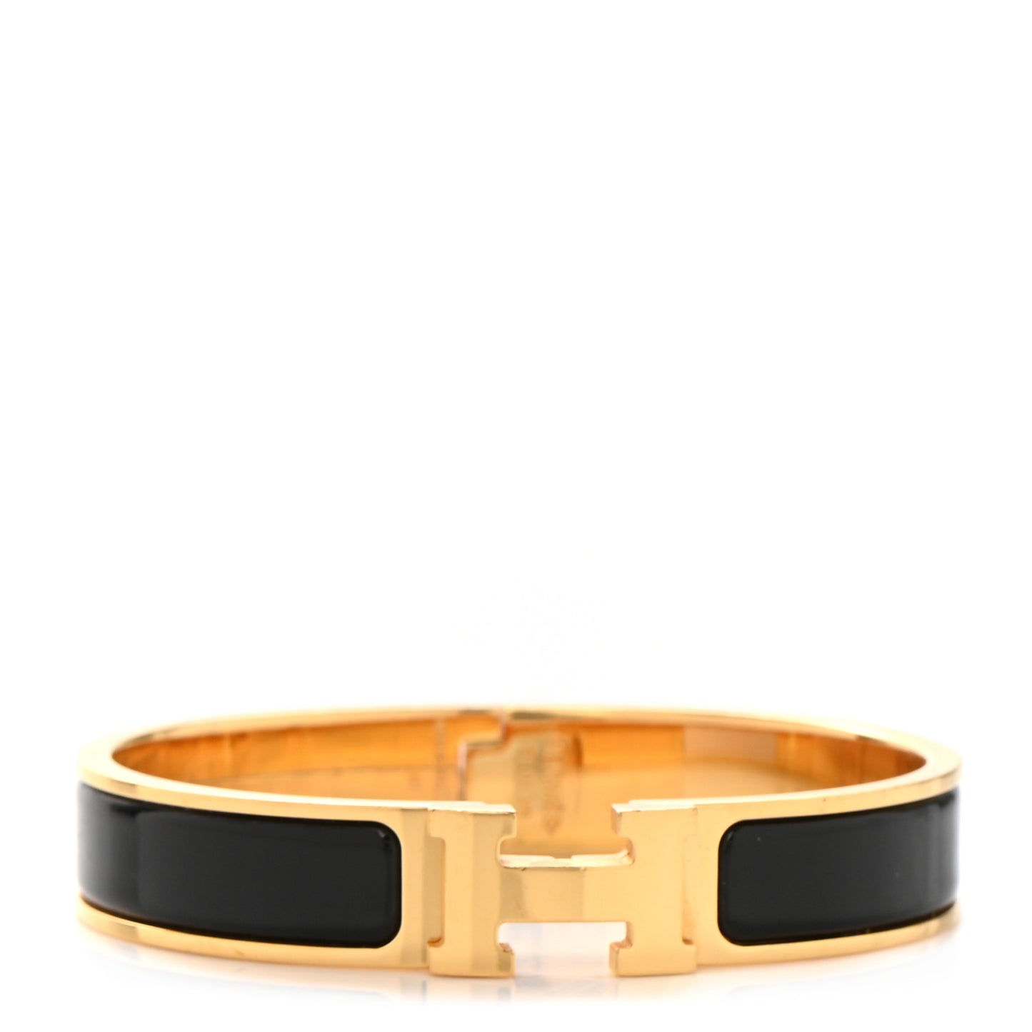 Enamel Narrow Clic Clac H Bracelet GM Black