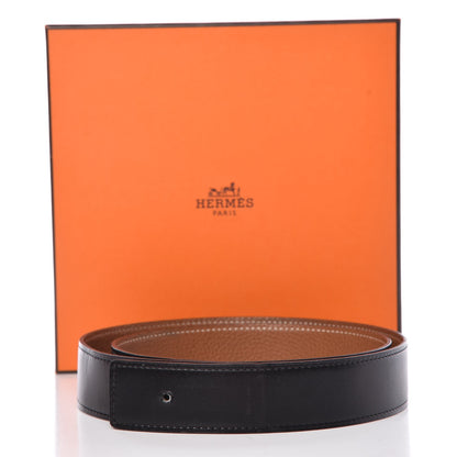 Hermes Box Togo 32mm Belt Strap 90 Black Gold 7 of 7