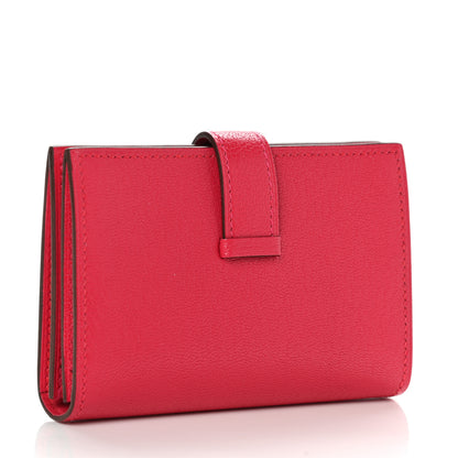Hermes Chevre Mysore Mini Bearn Wallet Rose Extreme 3 of 8