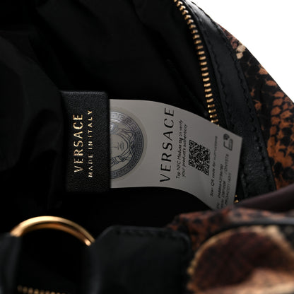 Versace Nylon Calfskin Barocco Mosaic Python Print Hobo Bag Multicolor 8 of 12