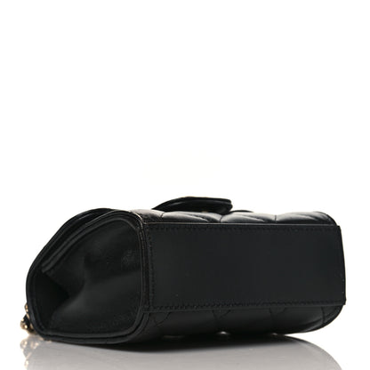 Chanel Lambskin Quilted Top Handle Flap Clutch With Chain Black 4 of 11