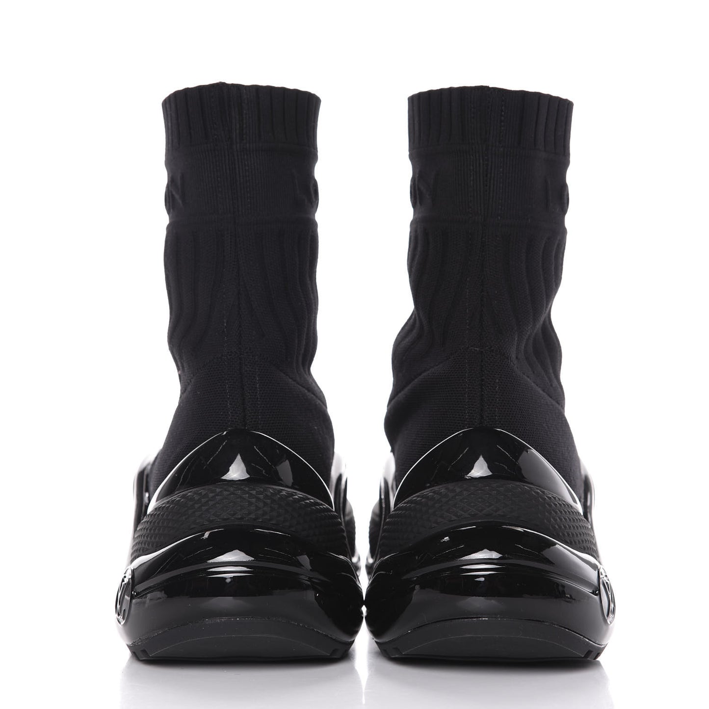 Stretch Textile Patent LV Archlight Sneaker Boots 41 Black