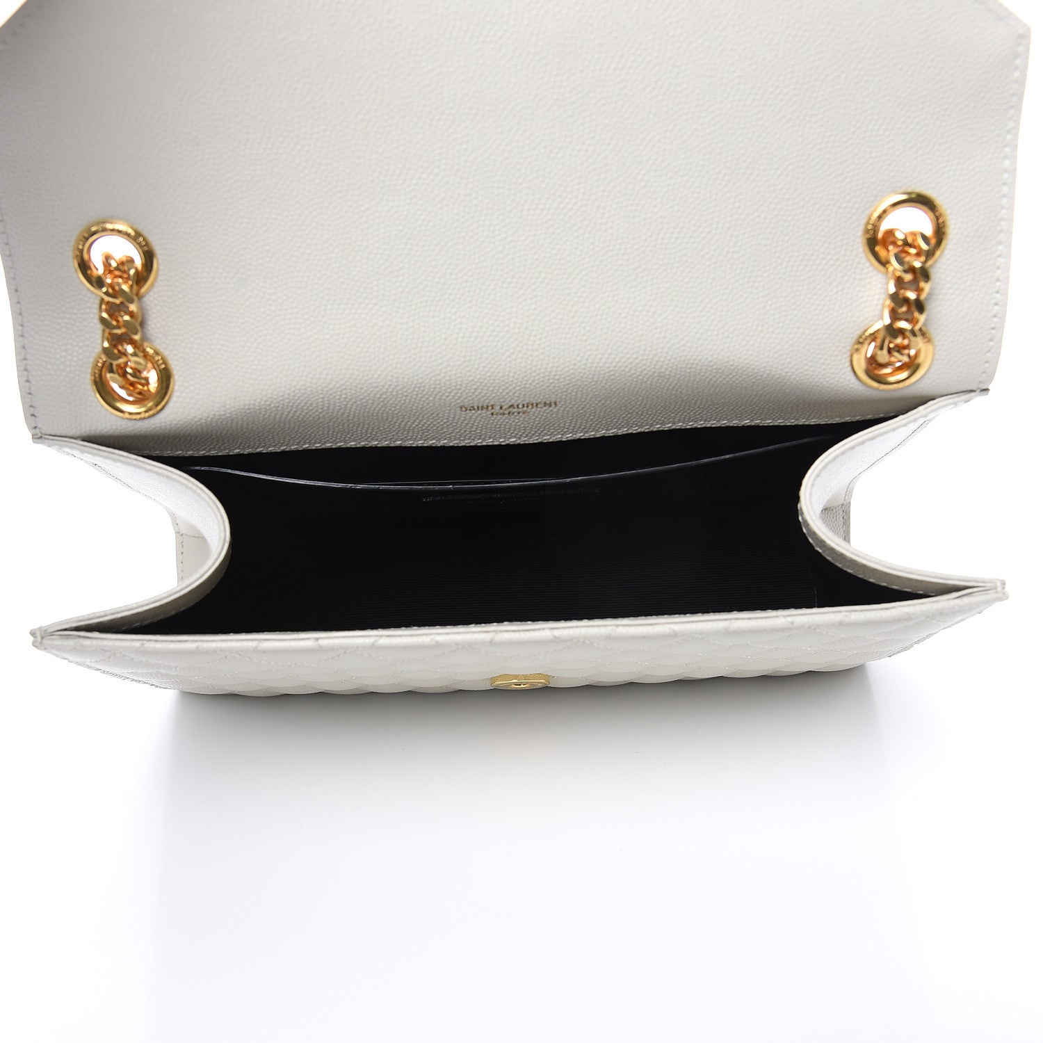 Saint Laurent Grain De Poudre Textured Mixed Matelasse Medium Triquilt Monogram Satchel Porcellana 5 of 14