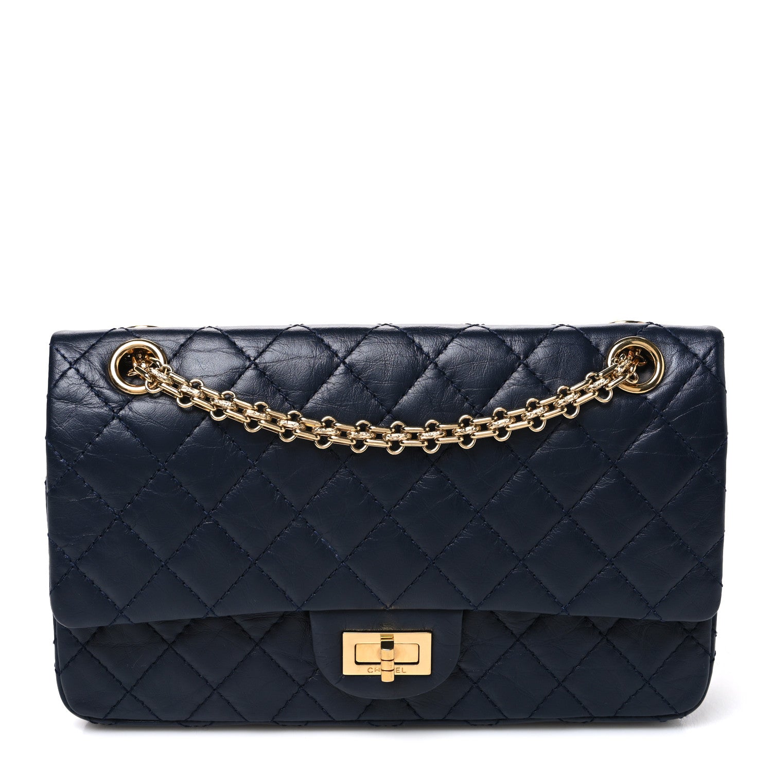 Chanel Aged Calfskin Quilted 2.55 Reissue 225 Flap Navy 1 of 10