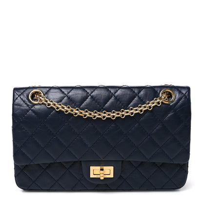 Chanel Aged Calfskin Quilted 2.55 Reissue 225 Flap Navy 1 of 10